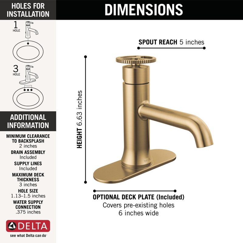 Delta Trinsic Single Hole Bathroom Faucet Reviews Wayfair   Trinsic Single Hole Bathroom Faucet 